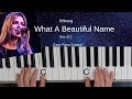 What A Beautiful Name-Hillsong Worship (Key of C) Easy Piano Tutorial