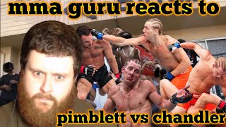 mma guru reacts to paddy pimblett vs michael chandler