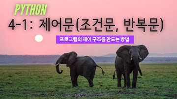 4장 - 파이썬 제어문(조건문, 반복문)