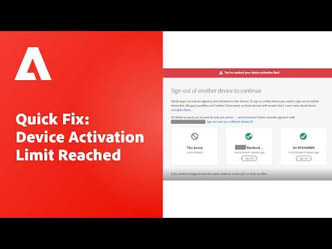 Quick Fix: Device Activation Limit Reached on Adobe Account