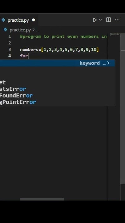 program to print even numbers #python #learnpython #python3 - YouTube