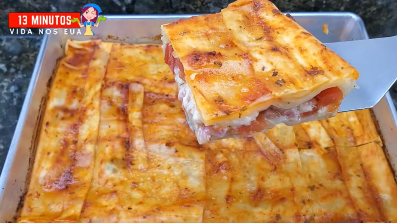 TORTA COM MASSA DE PASTEL-SUPER RAPIDA.