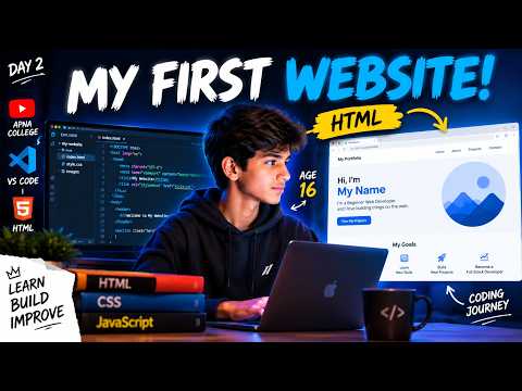 I Learned HTML & Built My First Website at 16! 🚀 | Coding Journey Day 2 ....