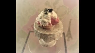 Cake plate stand - Dollhouse Miniature 12th Scale DIY  Tutorial