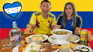 I tried Colombian food in Honduras | Rincon Paisa 🇭🇳🇨🇴