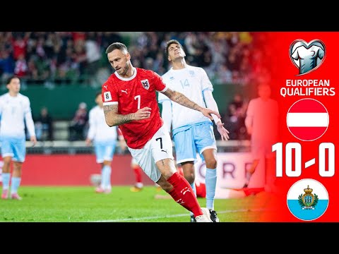 أهداف مباراة النمسا وسان مارينو ١٠ ٠ تصفيات كأس العالم ٢٠٢٦ الأوروبية