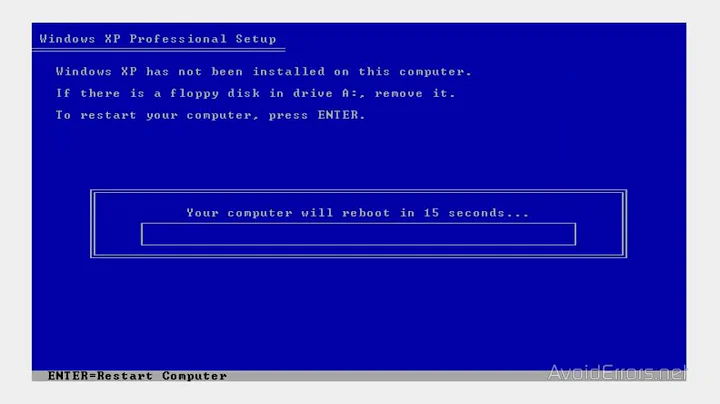 Windows XP setup did not find any hard disk drives installed in your computer