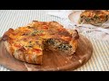 Una idea para comer verduras. Quiche de jamón, calabacín y espinacas.