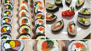 꽃모양김밥 어렵지않아요,꽃잎김밥,야채김밥,모듬김밥만들기