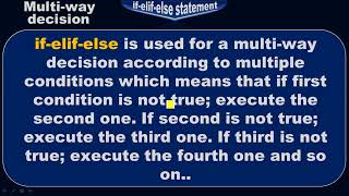 Full What is if-elf-else statement - Multi way conditional statement - Python by #Moein Guide