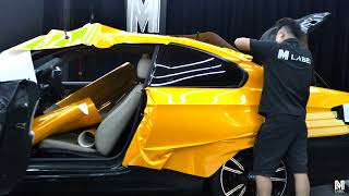 𝗕𝗠𝗪 𝗘𝟵𝟮 𝗙𝘂𝗹𝗹 𝗕𝗼𝗱𝘆 𝗩𝗶𝗻𝘆𝗹 𝗪𝗿𝗮𝗽 - 𝗦𝗮𝘁𝗶𝗻 𝗠𝗲𝘁𝗮𝗹𝗹𝗶𝗰 𝗠𝗮𝗽𝗹𝗲 𝗟𝗲𝗮𝗳 𝗬𝗲𝗹𝗹𝗼𝘄