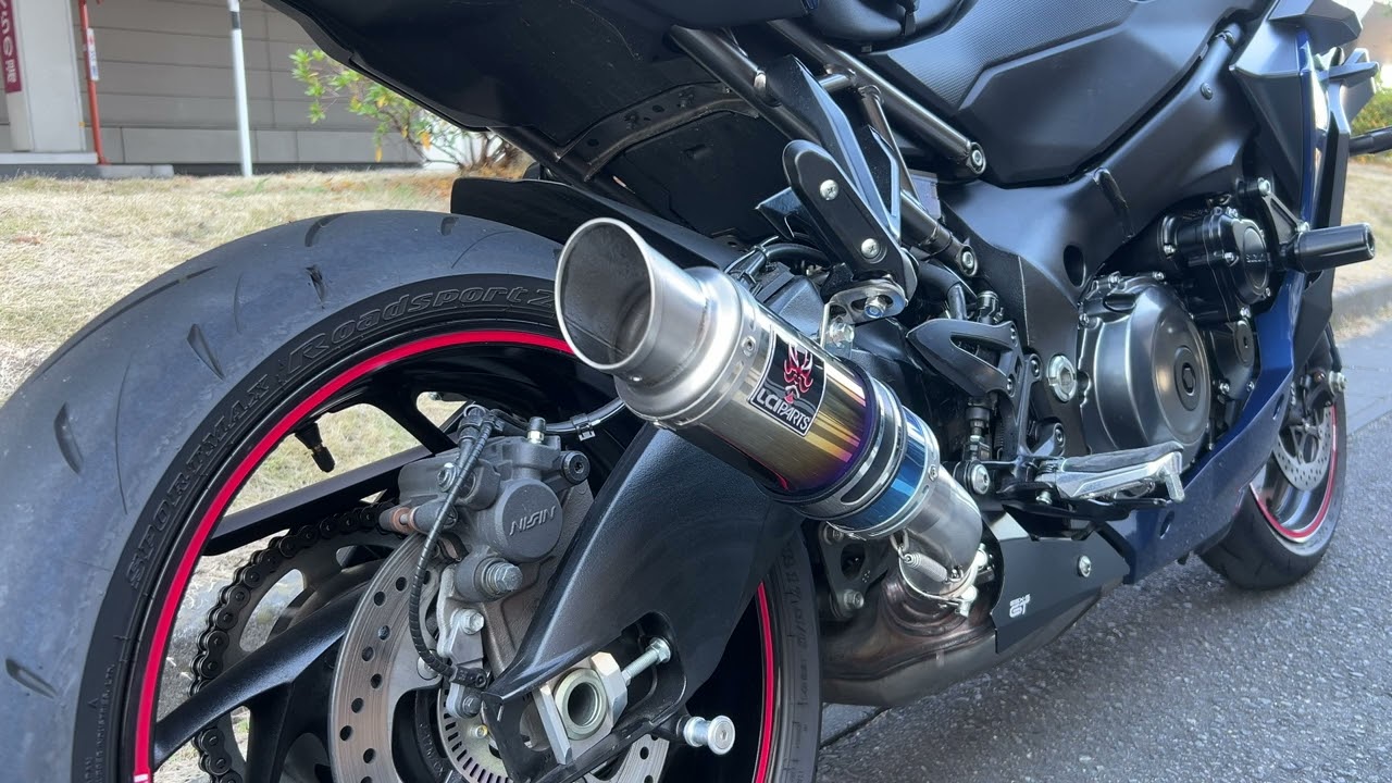 GSX-S1000GT LCI PARTSのショートチタンスリップオンマフラー取り付け
