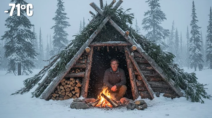3 Days in Arctic Survival Shelter   Solo Bushcraft Camping & Blacksmithing