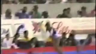 Balance Beam Round Off Backhandspring to Straddle Support Mount Gymnastics Video