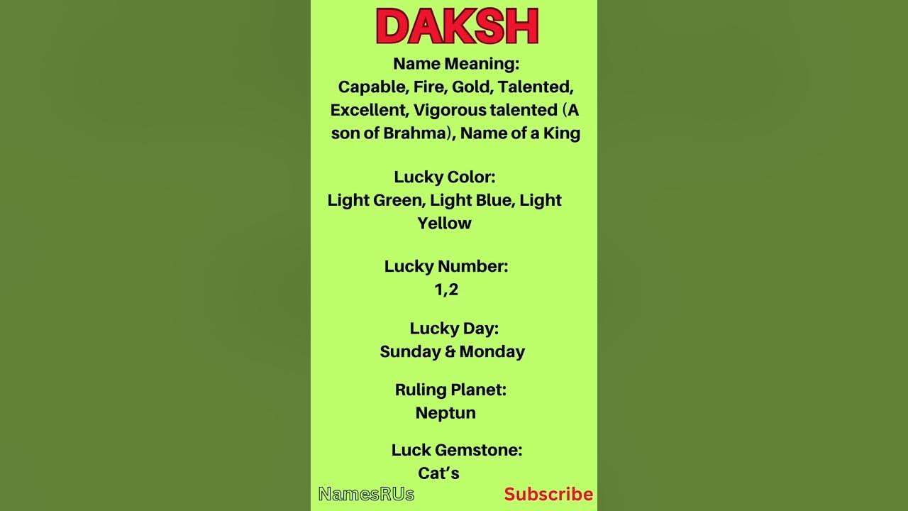 Daksh Name Meaning 🔥 🌟🔥shorts viralshorts trending daksh YouTube