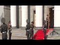 Soldier falls in front of the President of Ukraine