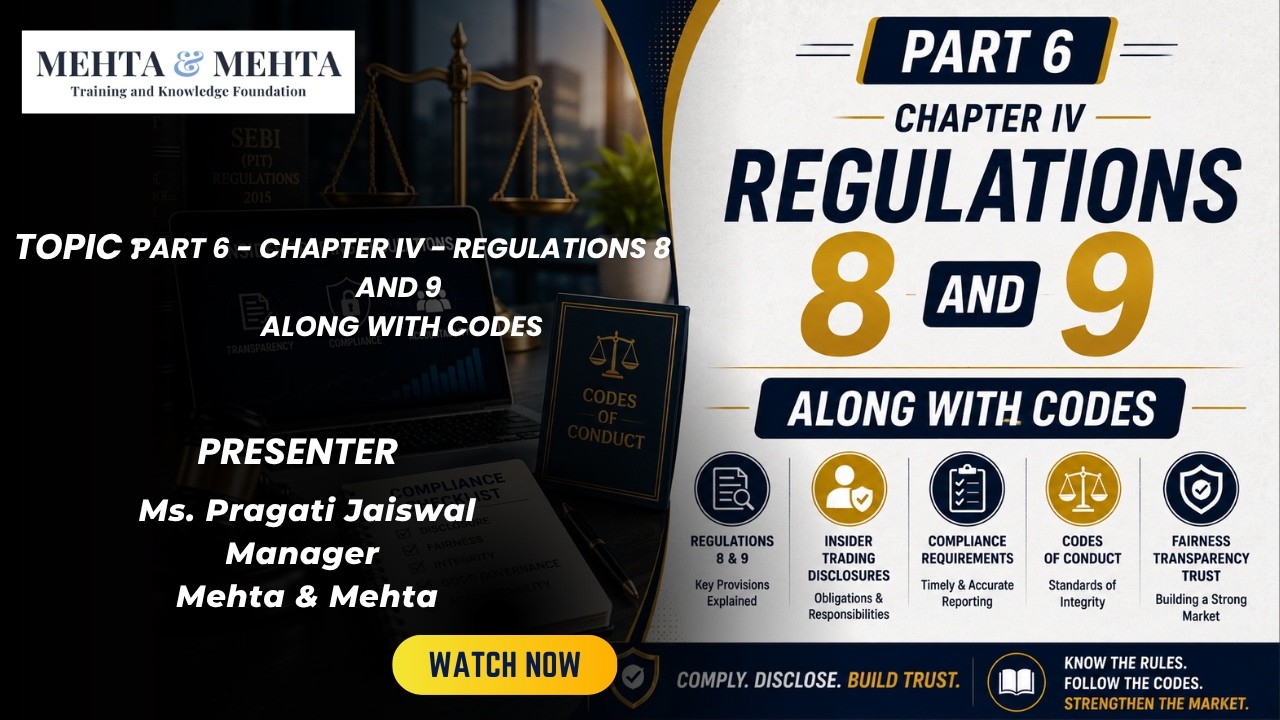 Part 6 – Chapter IV: Regulations 8 & 9 | Along with Codes