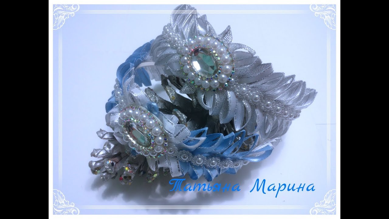 МК Красивый ободок из узкой ленты/A beautiful bezel from a narrow ribbon