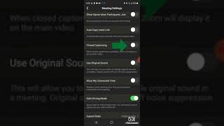 OLLI at Pitt: Using Live Captions for Zoom Android device