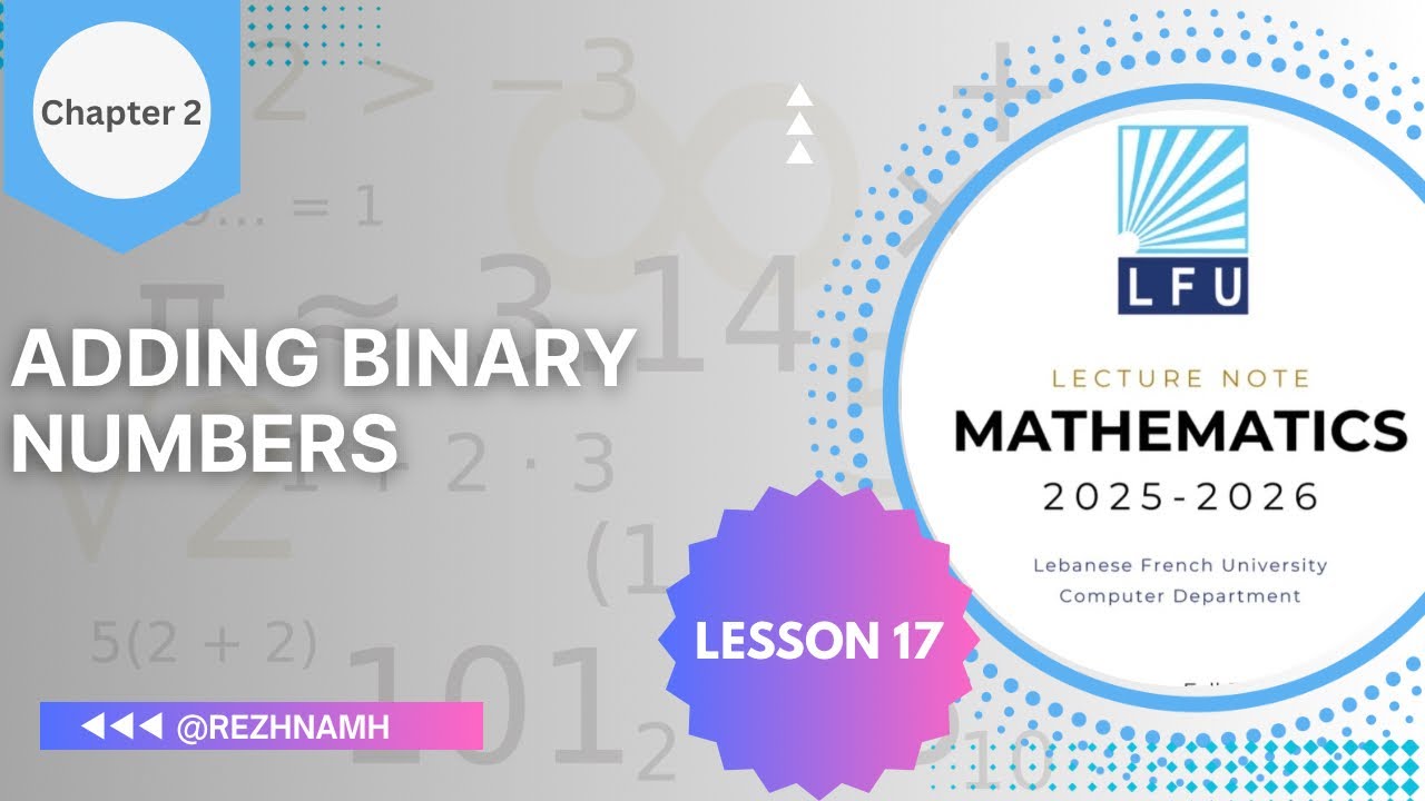 How to Add Binary Numbers (Step-by-Step)| Chapter 2 - Section 2|