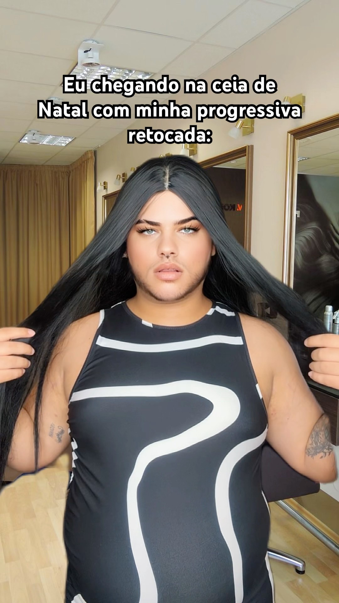 EU CHEGANDO NA CEIA DE NATAL COM MINHA PROGRESSIVA RETOCADA