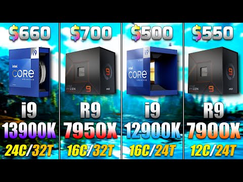 Core i9 13900K vs Ryzen 9 7950X vs Core i9 12900K vs Ryzen 9 7900X | PC Gameplay Tested (RTX 4090)