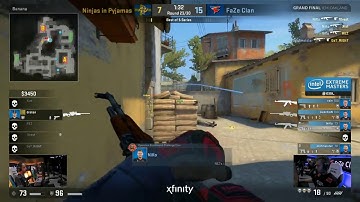 Niko quad kill to close out map 2 - NiP vs Faze - Grand Final IEM Oakland 2017