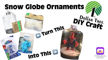 Dollar Tree Snow Globe Character Ornaments DIY!
