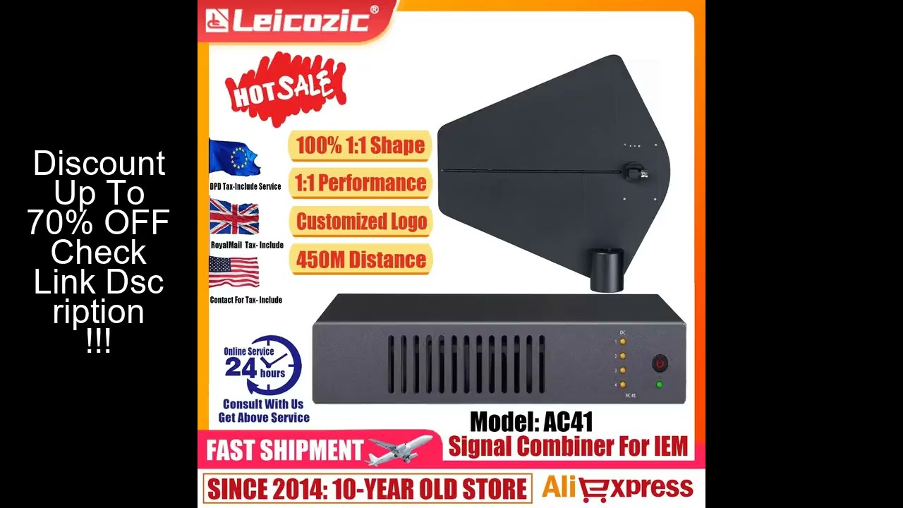 Leicozic 1:1 AC41 IEM Signal Combiner A2003 Antenna Splitter 450-960Mhz Antenna Distribution For All
