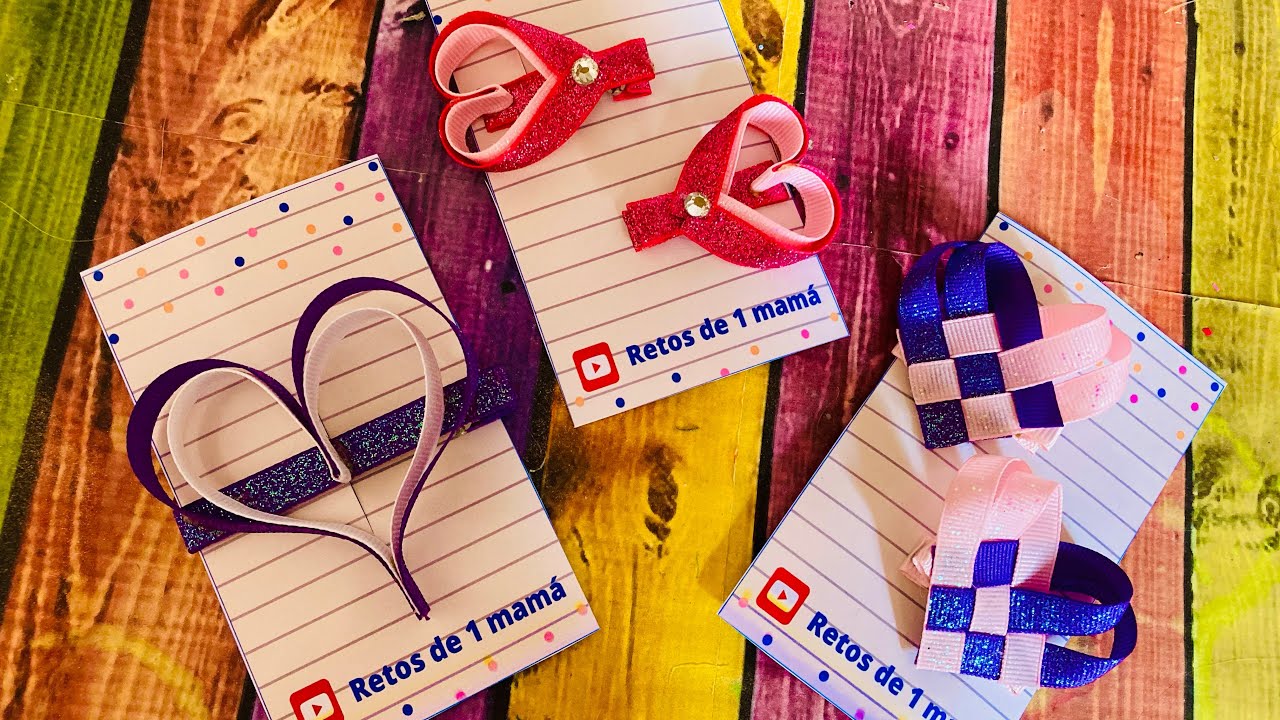 Como hacer moños con cintas de 1 cm | Corazones de listón 🎀 ♥️