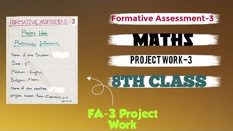 8th Class FA-3 (CBA-2) Maths Project Work-3 (2023-24) || formative assessment 3 || mathematics