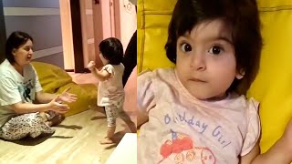 Jay Bhhali And Mahi Vij Daughter Tara First Walking Moment