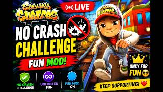 🔥 Subway Surfers No Crash Challenge | Fun Mod Madness 😂 #subwaysurferslive #shorts #livestream