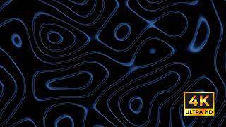 Blue Neon Topographic Waves | Relaxing Abstract Visual Loop | 1 Hour 4K OLED