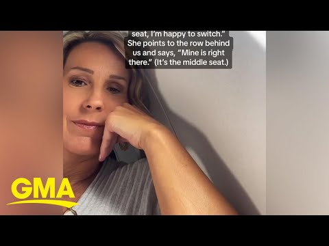 Woman goes viral after for refusing to switch seats with fellow mom on flight | GMA