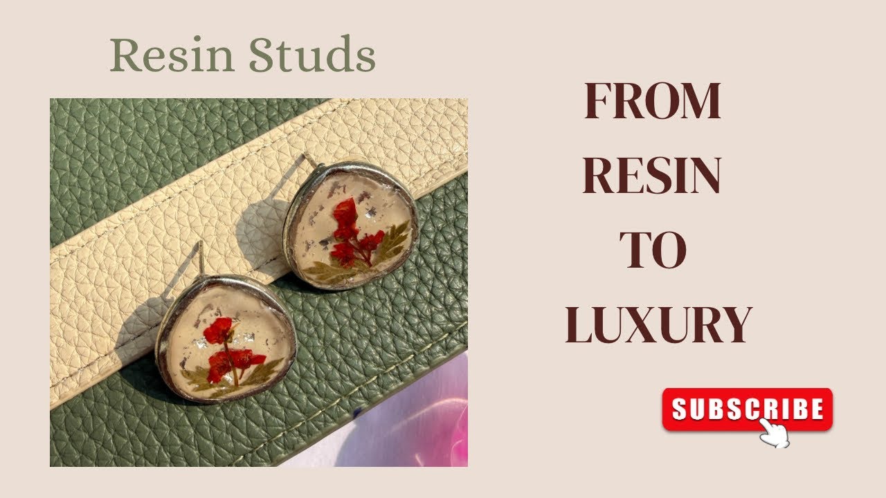Elegant Floral Resin Studs 🌺 | Detailed Process Video | Resin Art for Beginners
