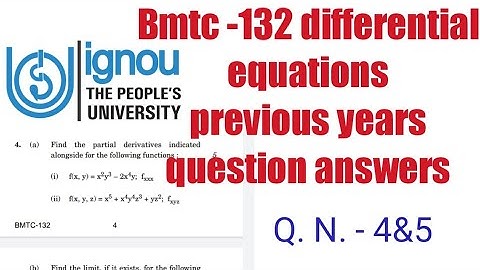 Ignoucbcs bag bscg mathematics bmtc-132  previous years question answers December 2020 Q. N. - 4&5