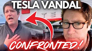 TESLA VANDAL CONFRONTED!! Chadd Ritenbaugh. ARRESTED! Doylestown Pennsylvania.