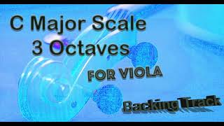 C (Do) Major Scale 3 Octaves for Viola Backing Track Accompaniment Practice Video
