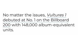 Kanye West & Ty Dolla $igns Vultures 1 Generates 7 Figure Revenue In First Week