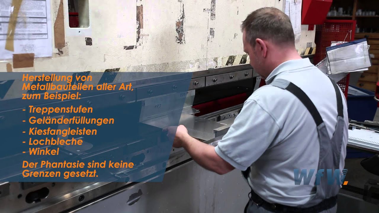 Treppenstufen, Geländerfüllungen und Kiesfangleisten aus Metall - YouTube