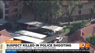 Homicide suspect killed in shootout in with police officers in Phoenix