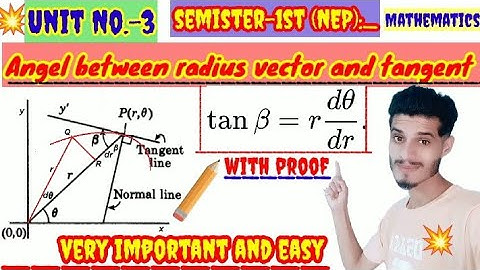 #polar coordinates/Angles between radius vector and tangent / #studymaterial / semister-1st (NEP)