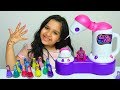 شفا تلعب لعبة ماكينة المناكير العجيبة !! shfa pretend play girl toys