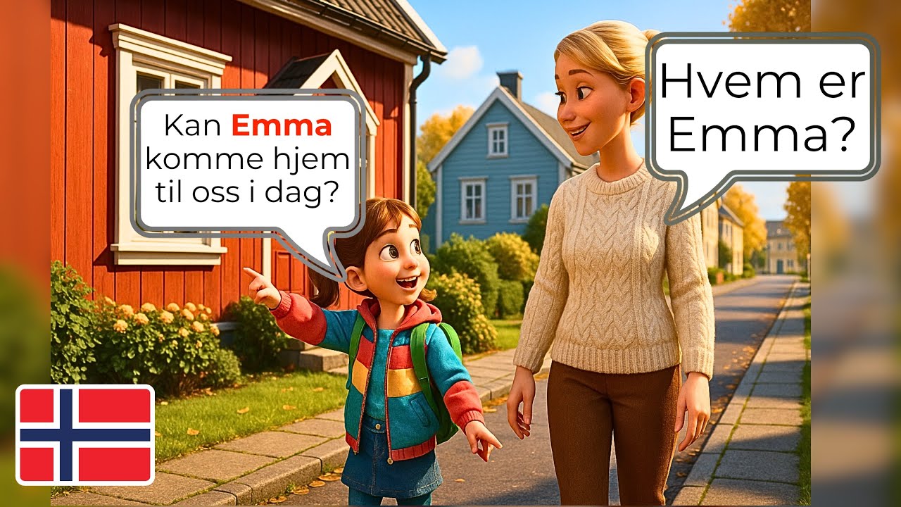 🇳🇴 Ежедневные Норвежские Разговоры: Мама и Дочь по Дороге в Школу | A1-A2 Начальный | Учите Норве...