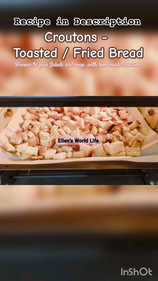 Croutons Toasted Fried Bread Seasoning for your Salads Caeser Salad