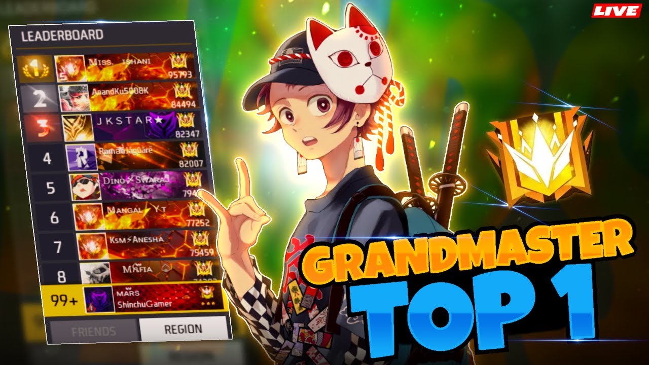 BR RANKED SEASON RANK PUSH TO TOP 1 GRANDMASTER IN FREEFIRE LIVE WITH ...