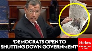 John Barrasso Reads Newspapers Reporting Dems 'Open To' Shutdown After Schumer Says Dems Oppose One