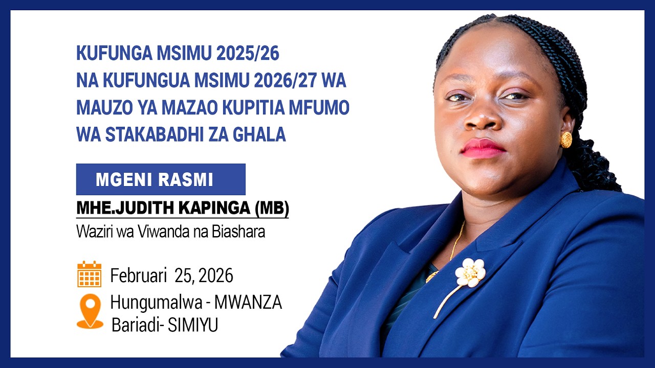 🔴LIVE: WAZIRI KAPINGA ASHIRIKI KUFUNGA NA KUFUNGUA MSIMU WA MAZAO 2025/26 KUFUNGUA 2026/27