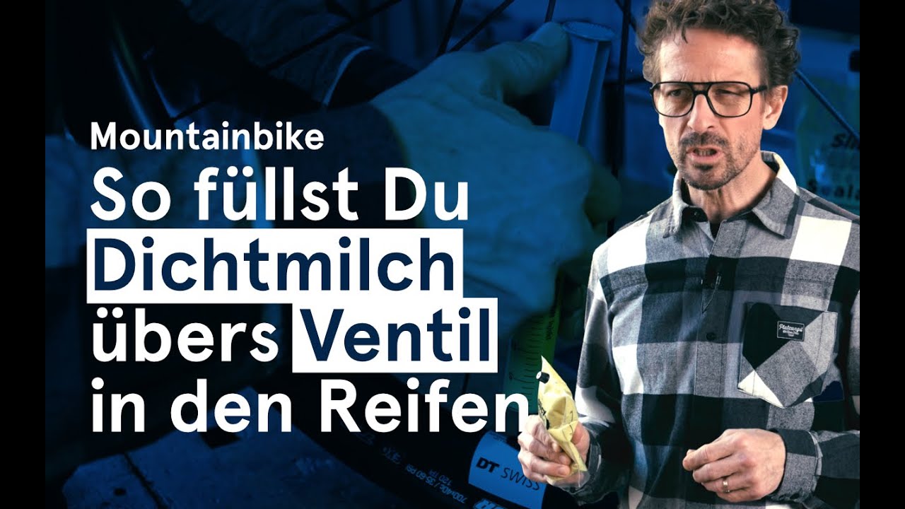 So kommt die Dichtmilch über das Ventil in den Tubeless-Reifen